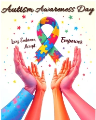 Yellow Illustrative Autism Awareness Day - Support, Love & Empower Instagram Portrait template