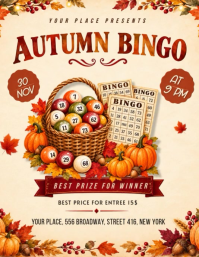 Żółty Autumn Bingo Night 传单(美国信函) Template