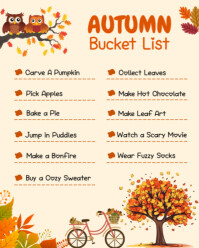 黄色 Autumn Bucket List Instagram Portrait Template