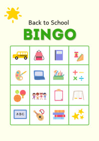 Geel Back to School Bingo A4 Template