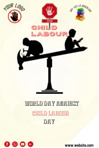 Yellow Illustrative Child Labour  Pinterest G template