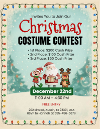 Yellow Christmas Costume Contest Folder Template