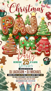 Yellow Illustrative Christmas Pajama Party Instagram Story template