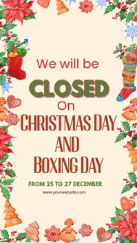 Yellow Illustrative Closed On Christmas Holidays Instagram Story Instagram-verhaal template