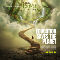 Yellow Illustrative Earth Day Square Vierkant (1:1) template