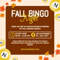 Yellow Illustrative Fall Bingo Night  A4 Instagram Post template