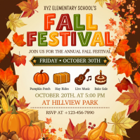 Yellow Fall Festival โพสต์บน Instagram Template