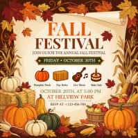 黄色 Fall Festival Сообщение Instagram Template