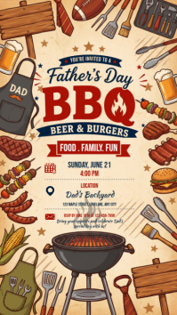 Yellow Illustrative Father's Day BBQ Instagram Story template