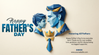 Yellow Illustrative Father's Day Digital Display Umbukiso Wedijithali (16:9) template