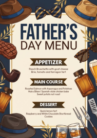 Giallo Father's Day Menu A5 Template