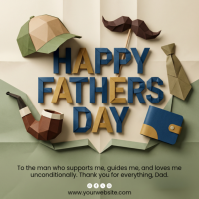 Yellow Illustrative Father's Day Square Quadrat (1:1) template