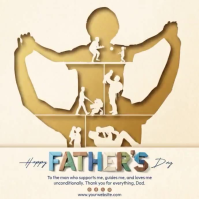 Yellow Illustrative Father's Day Square Video Vierkant (1:1) template