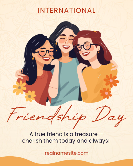 Yellow Illustrative Firendship Day Instagram Portrait template