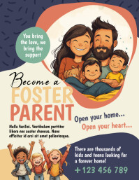 Yellow Illustrative Foster Care Flyer (us Let template