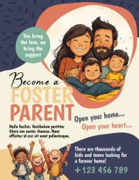 Yellow Illustrative Foster Care Flyer (us Let template