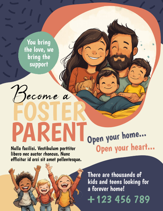 Foster Examples Yellow Illustrative Foster Care Flyer (us Let Template | PosterMyWall