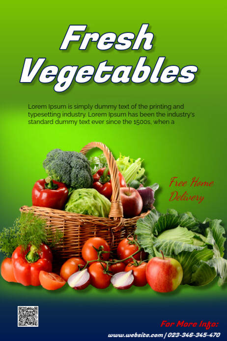 Yellow Illustrative Free Vegetables Poster Template | PosterMyWall