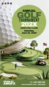 Gul Golf Tournament Digitale Vertoning Template