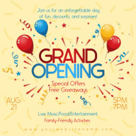 Yellow Grand Opening Event Instagram Post Template
