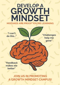 Yellow Illustrative Growth Mindset  A5 template