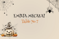 Yellow Halloween Table Label 标签 Template