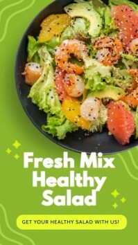Green Healthy Salad Promotion Digitalt display Template