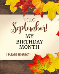 Yellow September Birthday Celebration Instagram Portrait Template