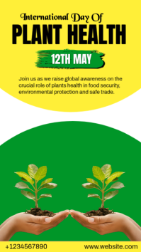 黄色 International Day of Plant Health งานแสดงผลงานแบบดิจิทัล Template