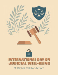 Yellow Illustrative International Day On Judicial Well-being Flyer (us Letter) Volante (Carta US) template