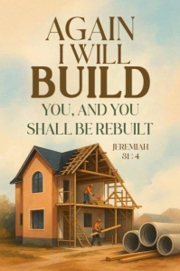 Yellow Illustrative Jeremiah 31:4 Bible Quotes And Verses Pinterest Graphic template