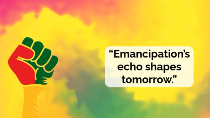 Yellow Illustrative Juneteenth Celebration Quotes  Digital Display (16:9) template