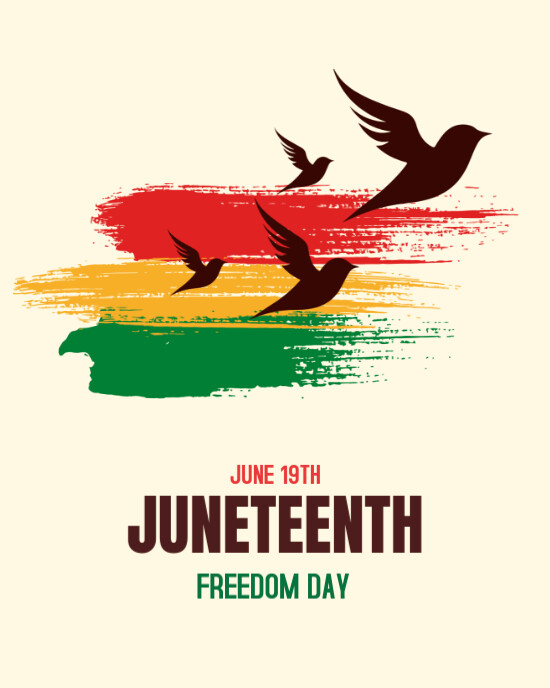 Yellow Illustrative Juneteenth Freedom Day Instagram Portrait template
