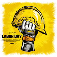 Yellow Labor Day สี่เหลี่ยมจัตุรัส Template