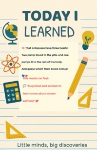Yellow Illustrative Learning Reflection Poster – Fun School Display Design Tabloid แทบลอยด์ template