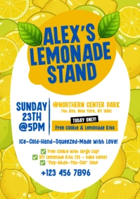 Yellow Illustrative Lemonade Stand A5 template