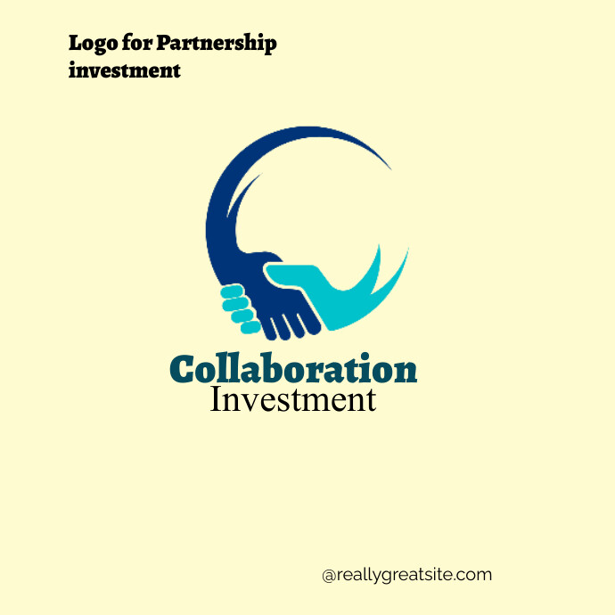 Yellow Illustrative Logo For Partnership Logo template