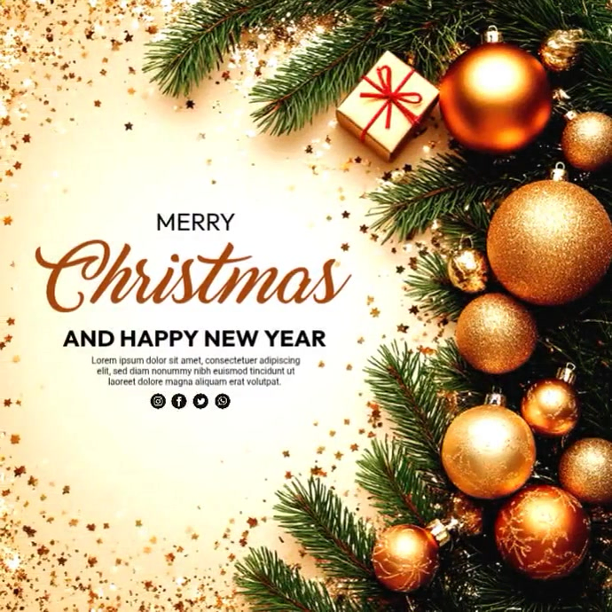 Plantilla de Yellow Illustrative Merry Christmas Template Instagram ...