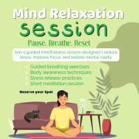 Желтый Mind Relaxation Session Instagram-Beitrag Template