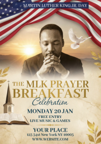 Yellow Illustrative Mlk Prayer Breakfast Flyer A4 template