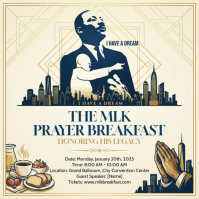 Yellow Illustrative Mlk Prayer Breakfast Instagram Post template