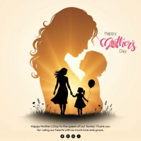 Yellow Illustrative Mother's Day Instagram Post Wpis na Instagrama template