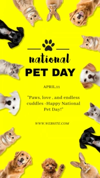Yellow Illustrative National Pet Dady Instagram Story template