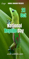 Yellow Illustrative National Reptile Day Roll Up Banner 3' × 6' template