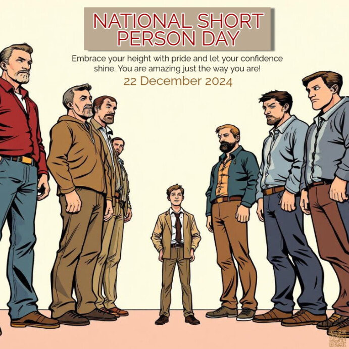 Yellow Illustrative National Short Person Day Instagram Post Template ...