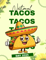 Yellow Illustrative National Tacos Day Template Flyer (us Letter)