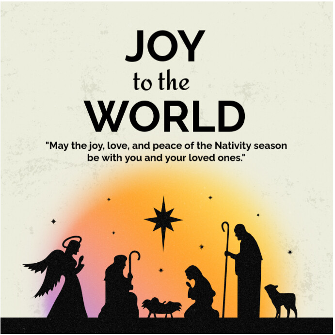 Yellow Illustrative Nativity  Instagram Post template