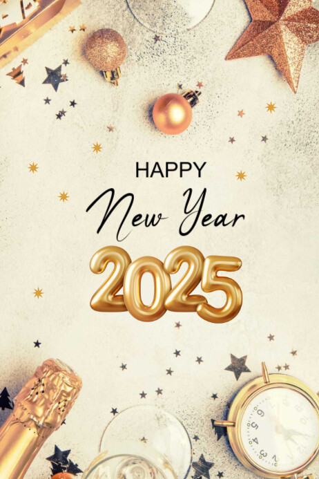 Copy of Yellow Illustrative New Year Celebration Poster | PosterMyWall