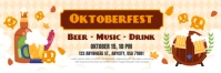Yellow Illustrative Oktoberfest Party Event Banner 2' × 6' template