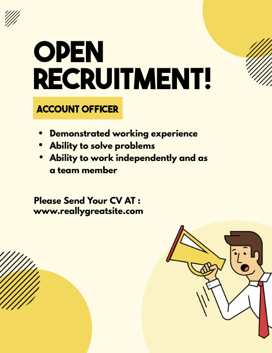 Copy of Yellow Illustrative Open Recruitment Poster | PosterMyWall